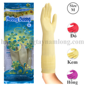 găng tay cao su hướng dương size m | dài 36cm